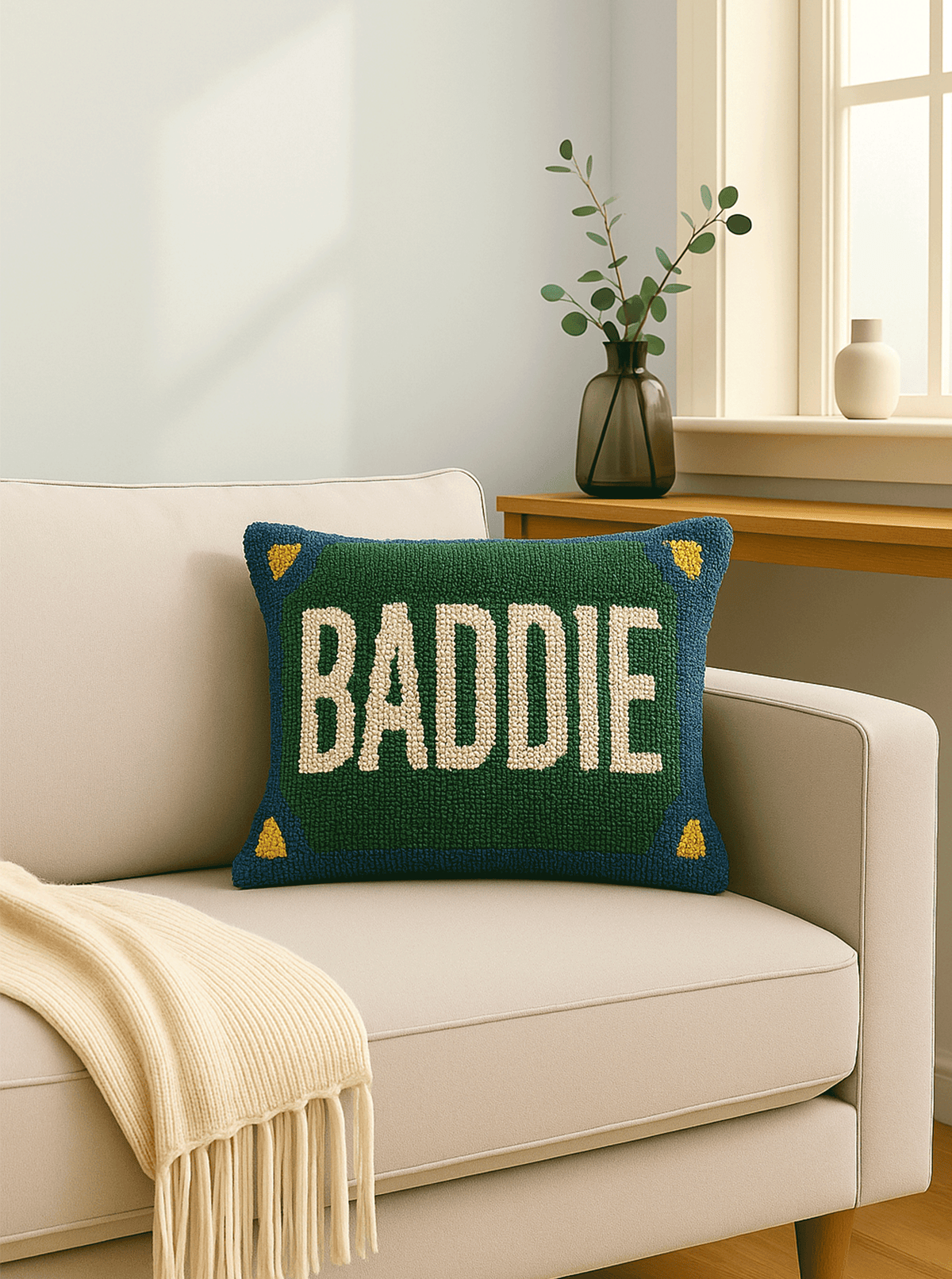 Baddie cushion cover by THE DRIP CO. RUGS