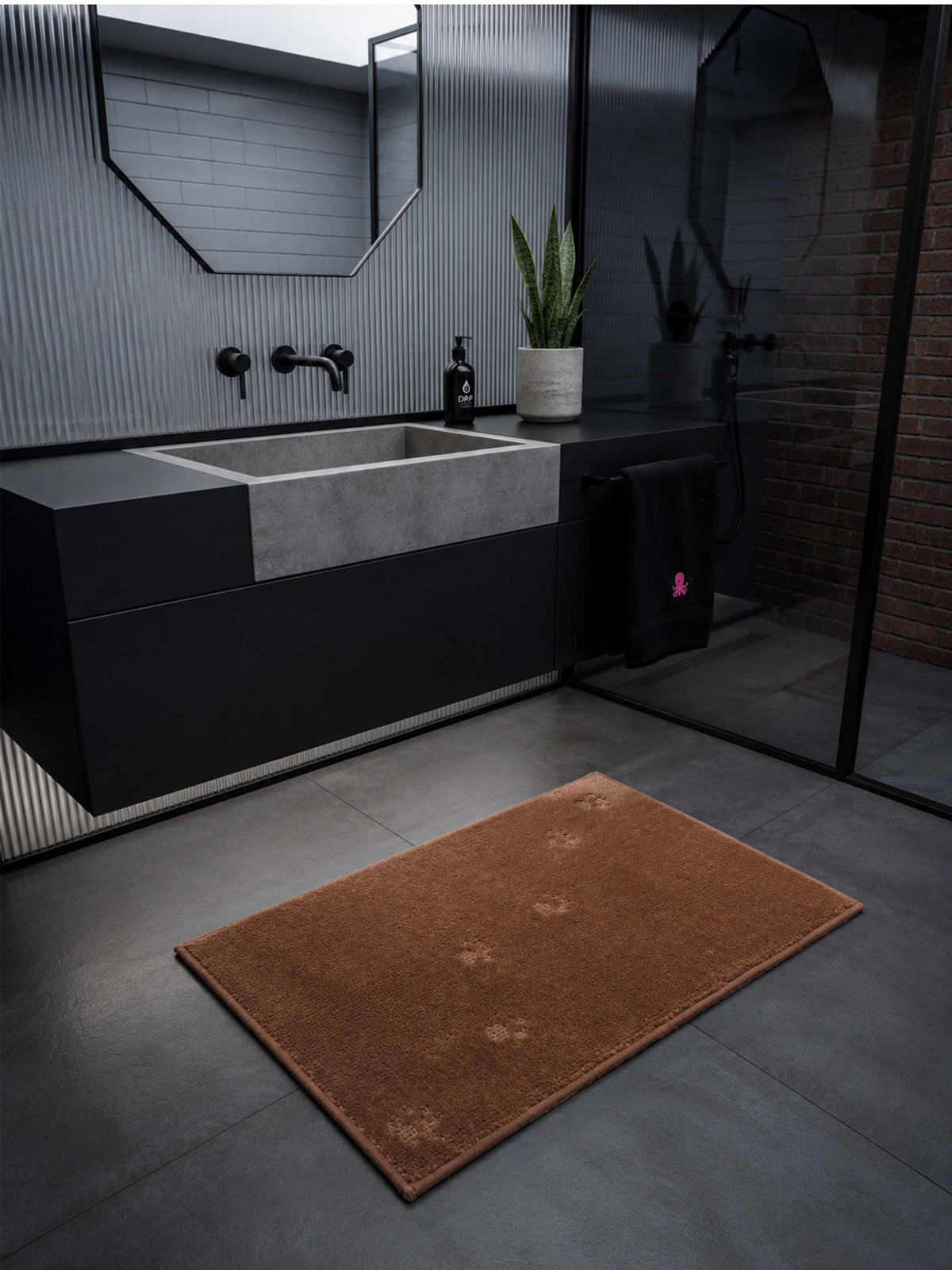 Beige Cat paws Bath Mat by THE DRIP CO. RUGS
