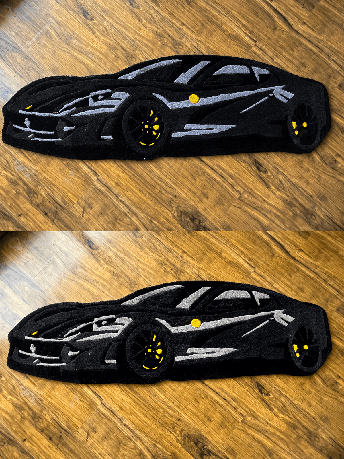 Black super Car Hand Tufted Custom Rug by THE DRIP CO. RUGS