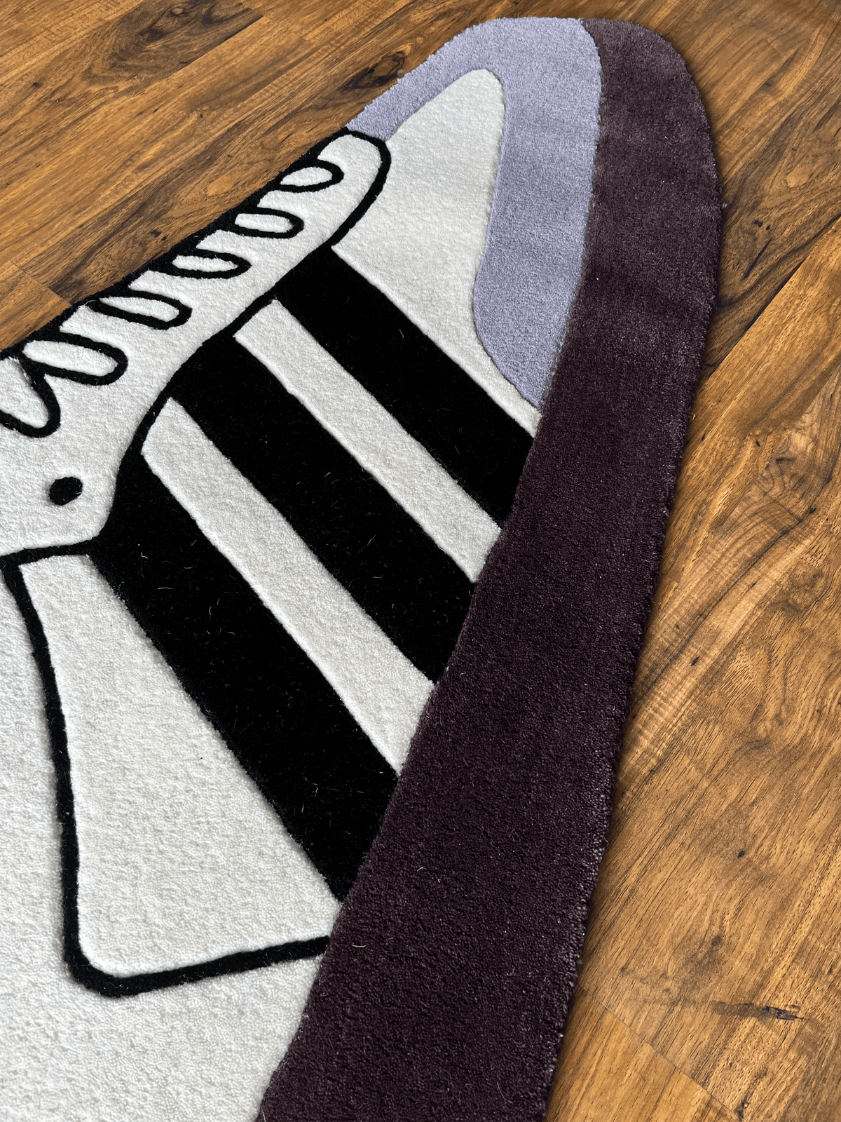 White Stripe Custom Shoe Custom Rug by THE DRIP CO. RUGS