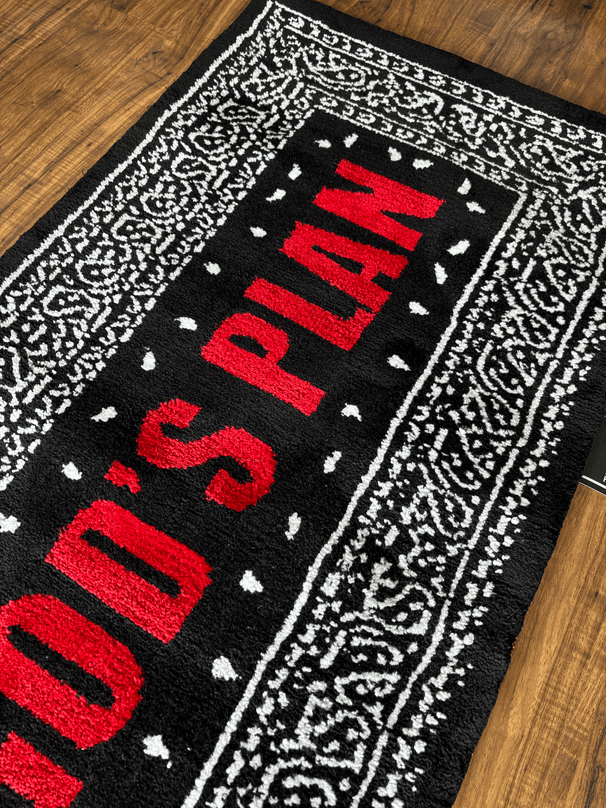 Gods Plan Red Machine Tufted Custom Rug by THE DRIP CO. RUGS