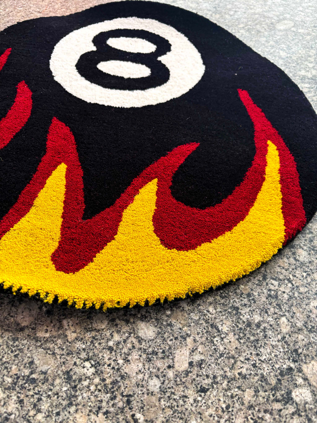 8 Ball Fire Tufted Custom Rug by THE DRIP CO. RUGS