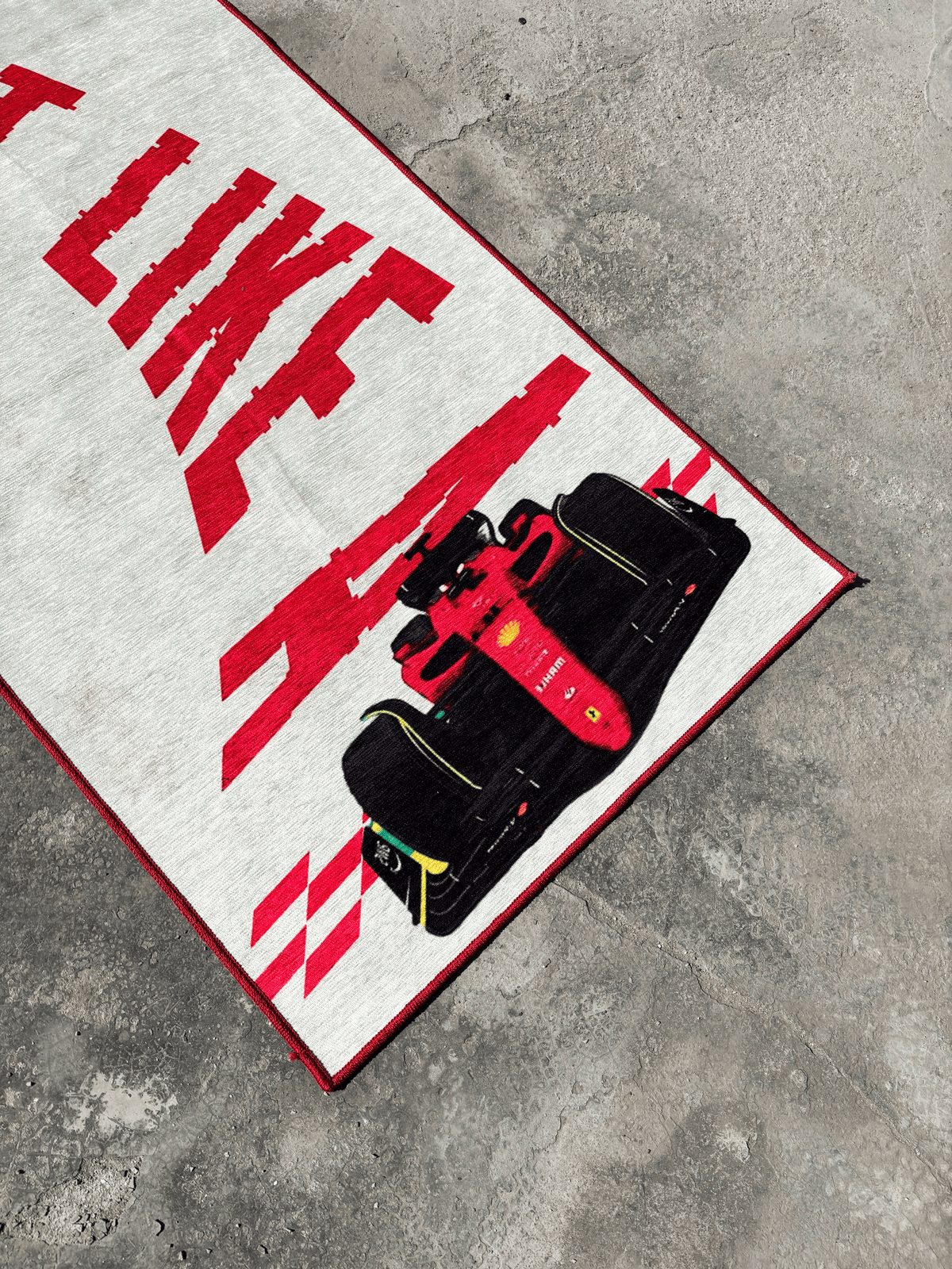 Fast as a F1 Printed washable Custom Rug by THE DRIP CO. RUGS