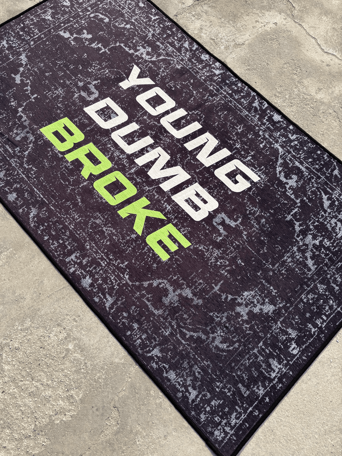Young Dumb Broke Washable  Custom Rug by THE DRIP CO. RUGS