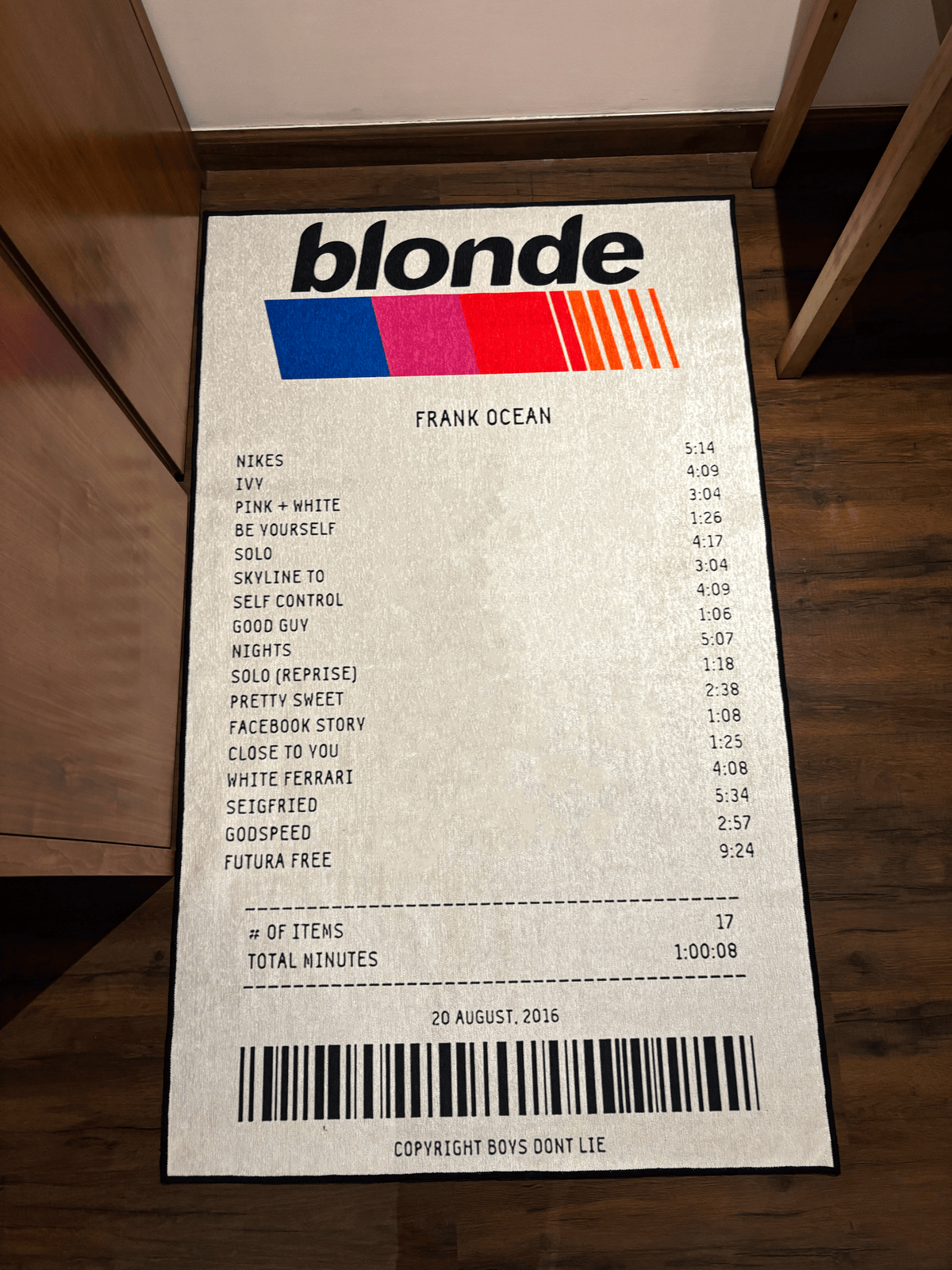 Receipt Washable Printed  Custom Rug by THE DRIP CO. RUGS