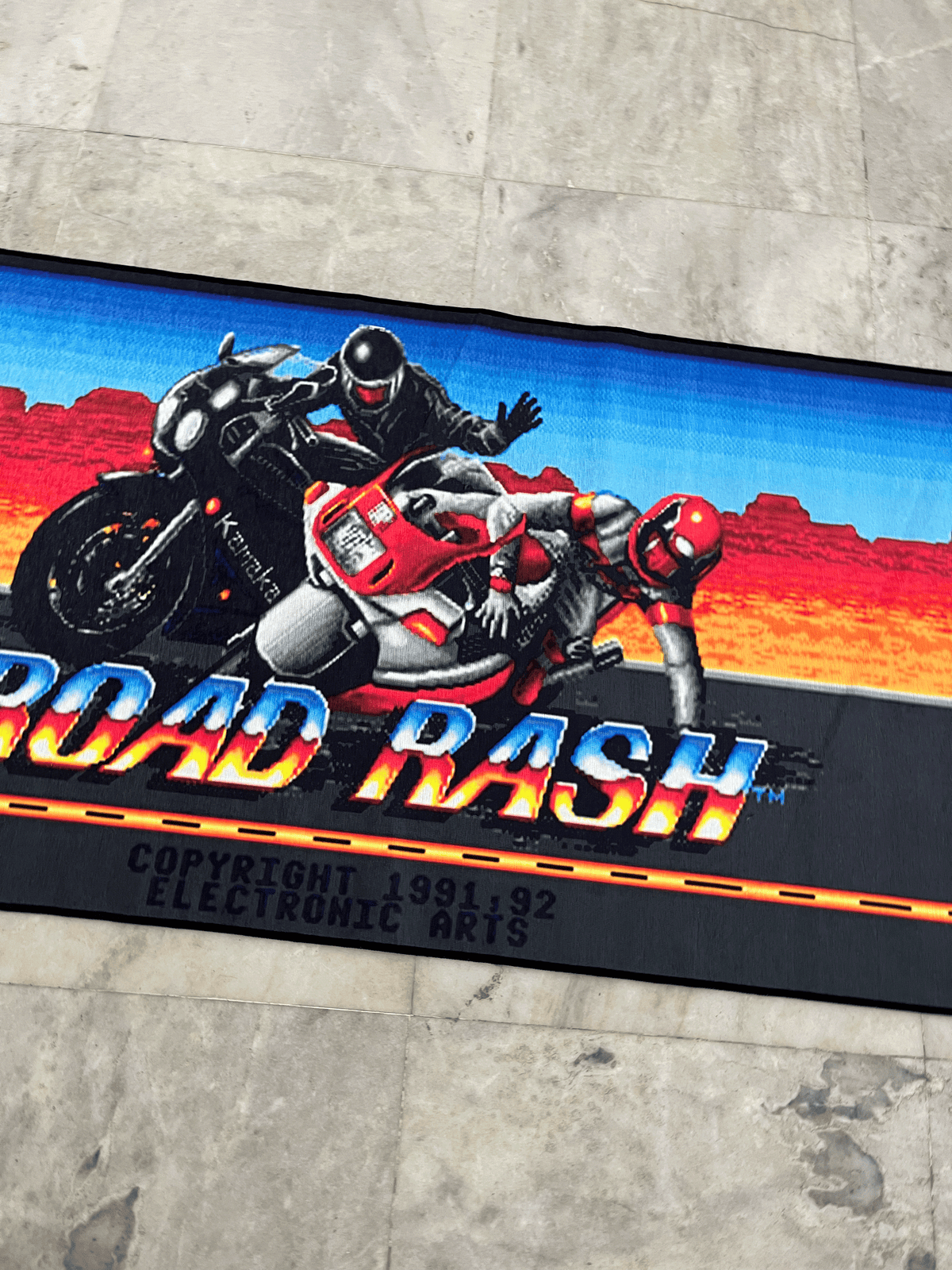 Road Rash Printed Washable Rug by THE DRIP CO. RUGS