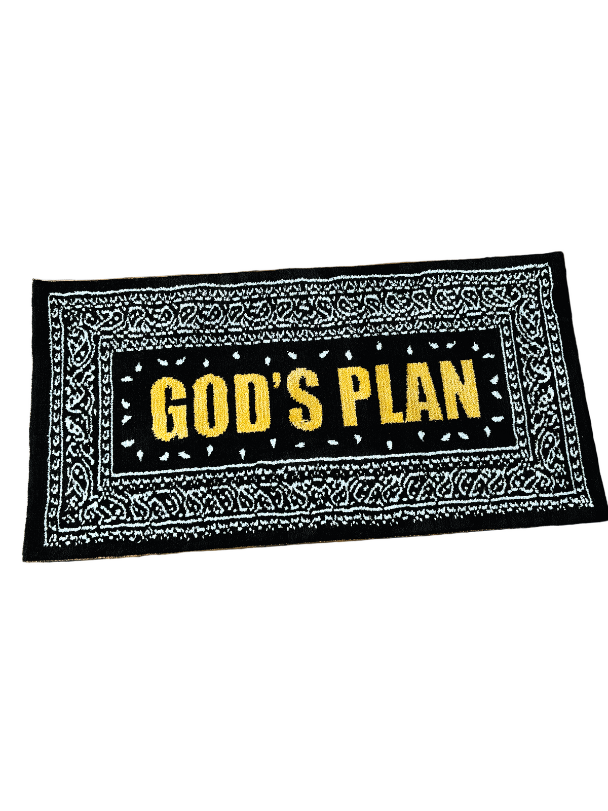 Gods Plan Yellow Machine Tufted Custom Rug by THE DRIP CO. RUGS