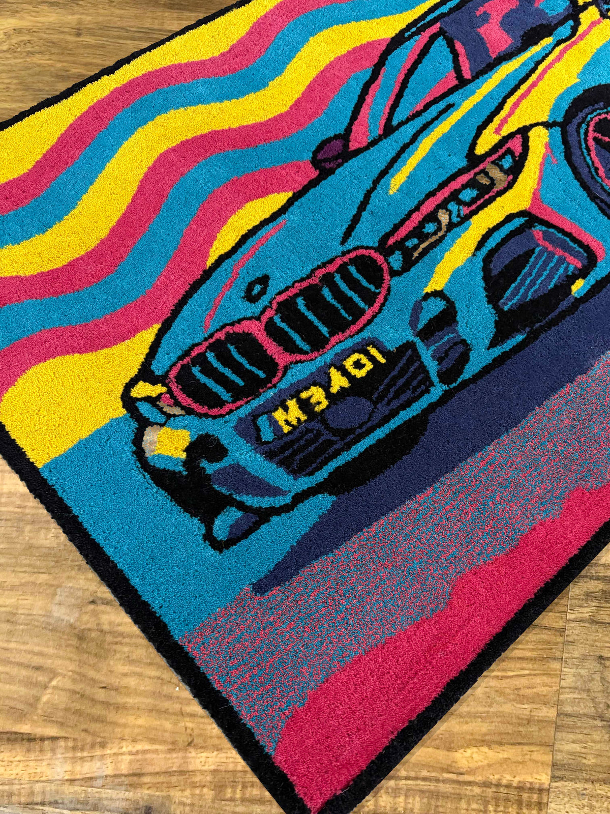Multi Colour Car Hand tufted Custom Rug by THE DRIP CO. RUGS