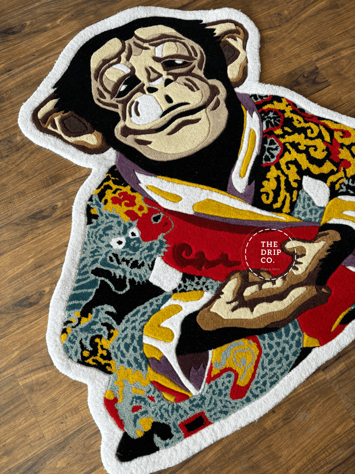 Meditation Monkey Hand Tufted Custom Rug by THE DRIP CO. RUGS