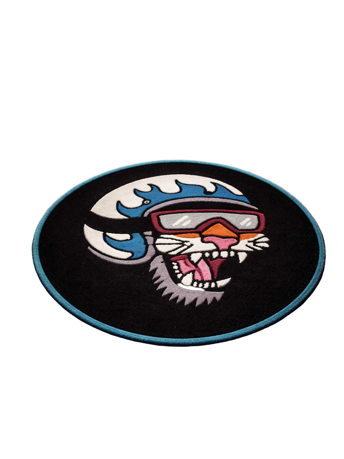 Cat biker Hand Tufted Custom Rug by THE DRIP CO. RUGS