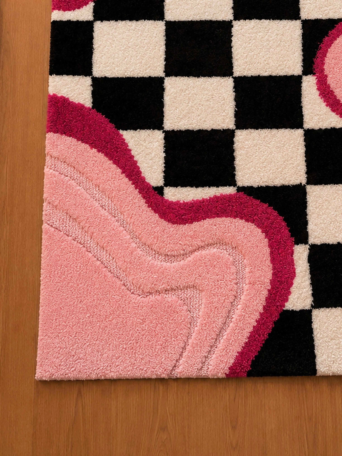 Melted Checkerboard machine made rug by THE DRIP CO. RUGS