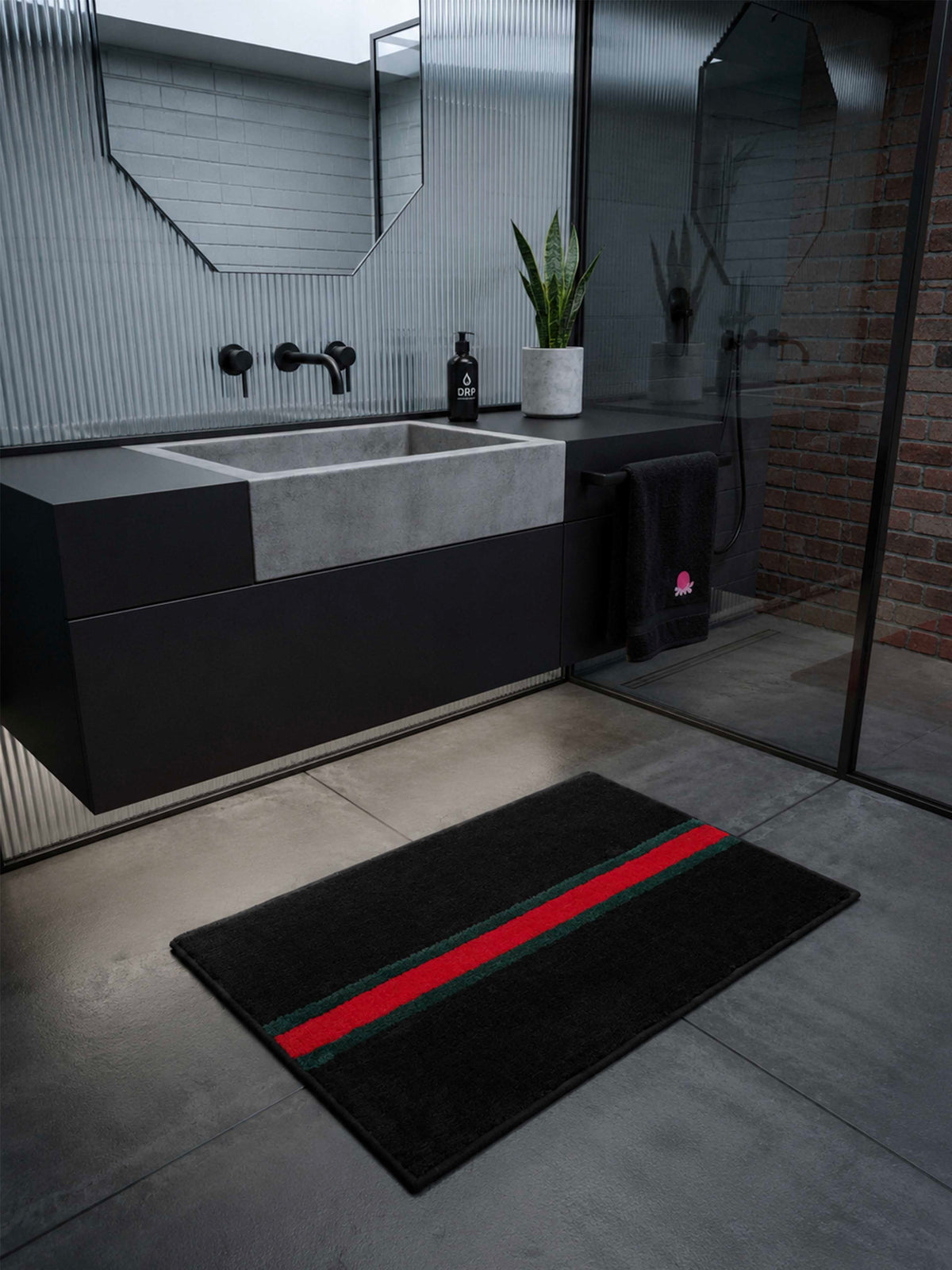 Green & Red Stripes Bath Mat by THE DRIP CO. RUGS