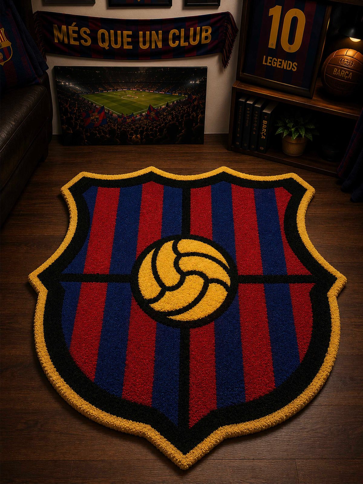 Barsa fan art Football Club hand tufted Rug by THE DRIP CO. RUGS