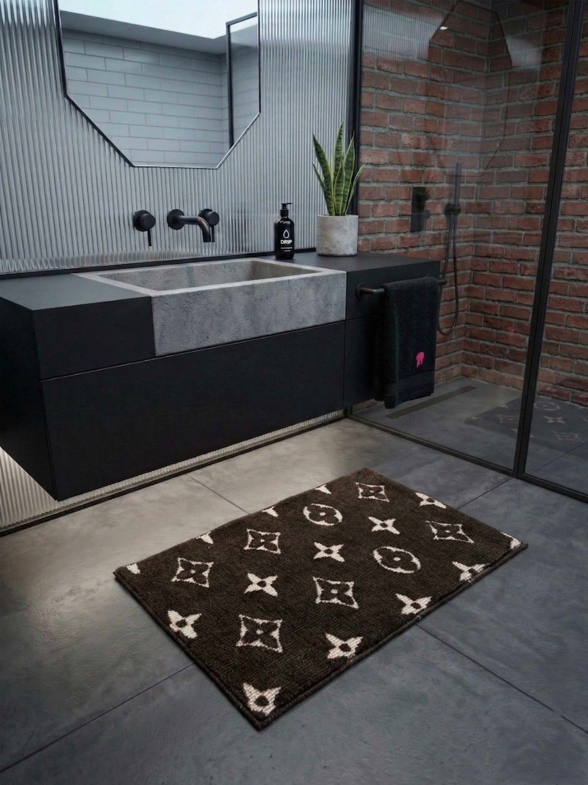 Sup Brown Bath Custom Mat by THE DRIP CO. RUGS