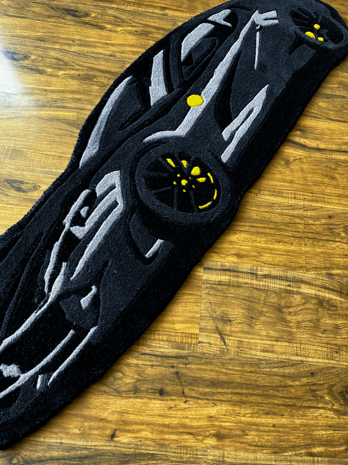 Black super Car Hand Tufted Custom Rug by THE DRIP CO. RUGS
