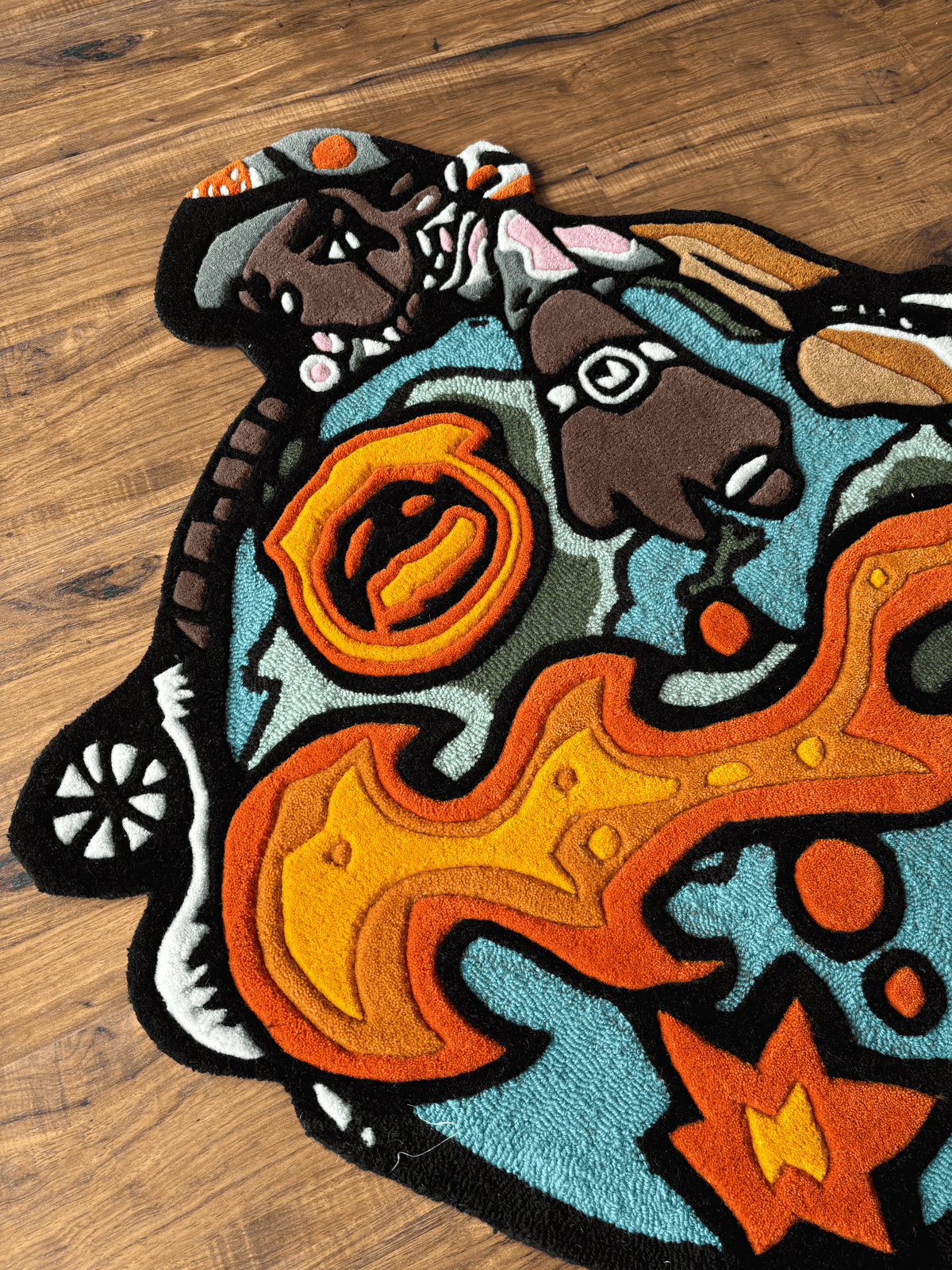 Travis world logo Rug by THE DRIP CO. RUGS