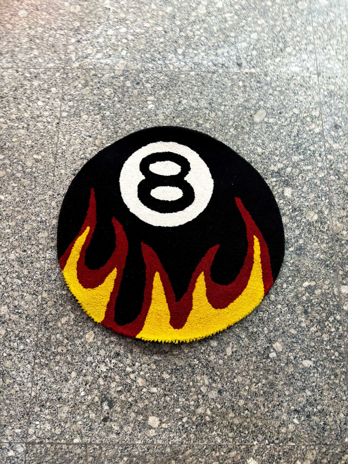 8 Ball Fire Tufted Custom Rug by THE DRIP CO. RUGS