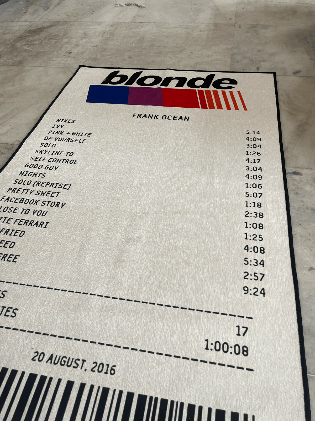 Receipt Washable Printed  Custom Rug by THE DRIP CO. RUGS
