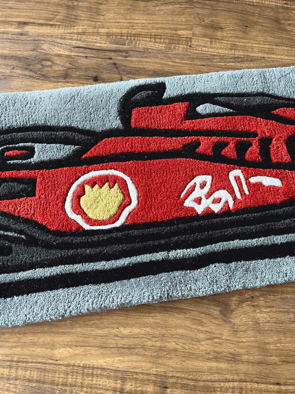 RED F1 Car Custom Rug by THE DRIP CO. RUGS