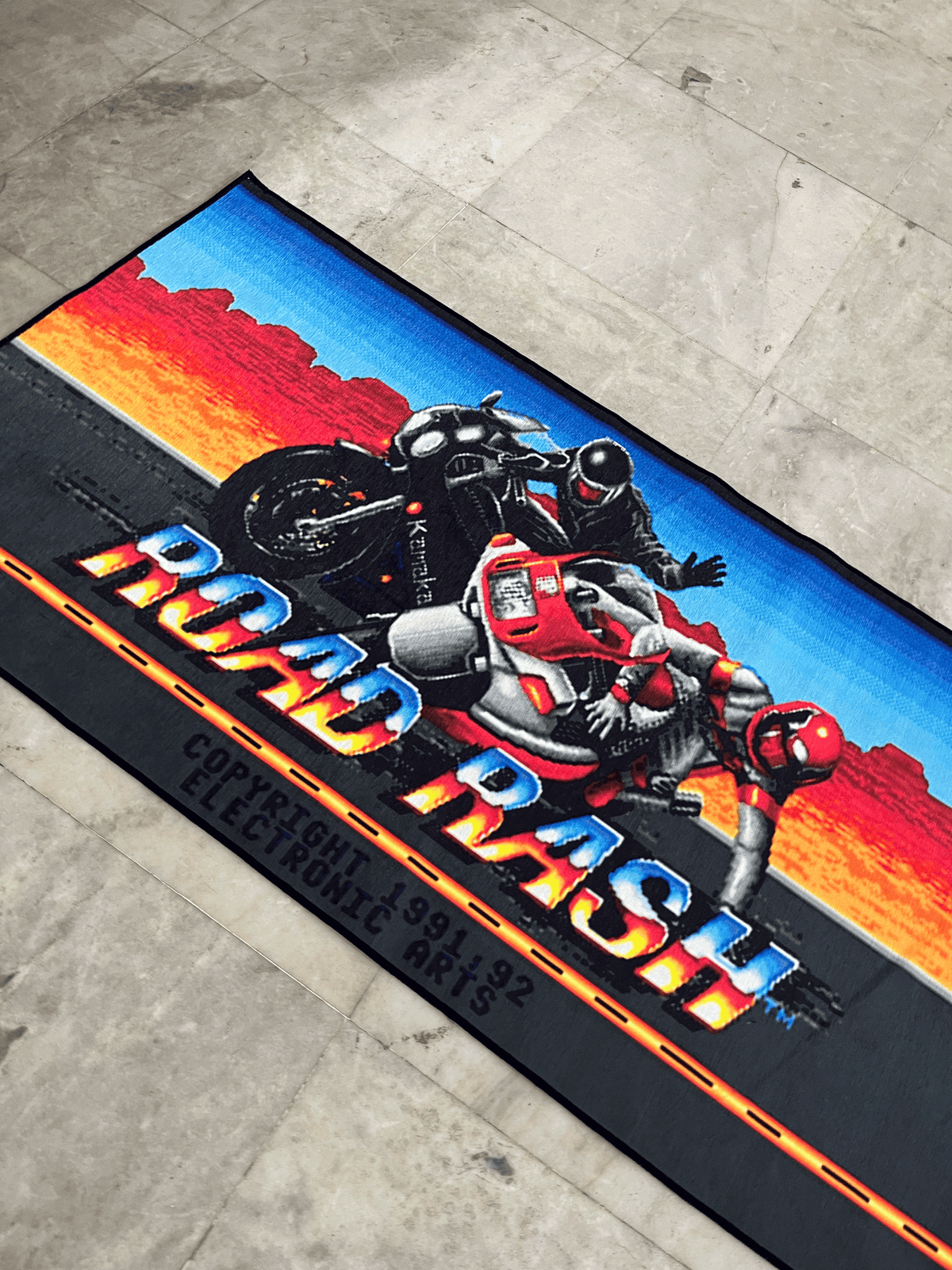 Road Rash Printed Washable Rug by THE DRIP CO. RUGS