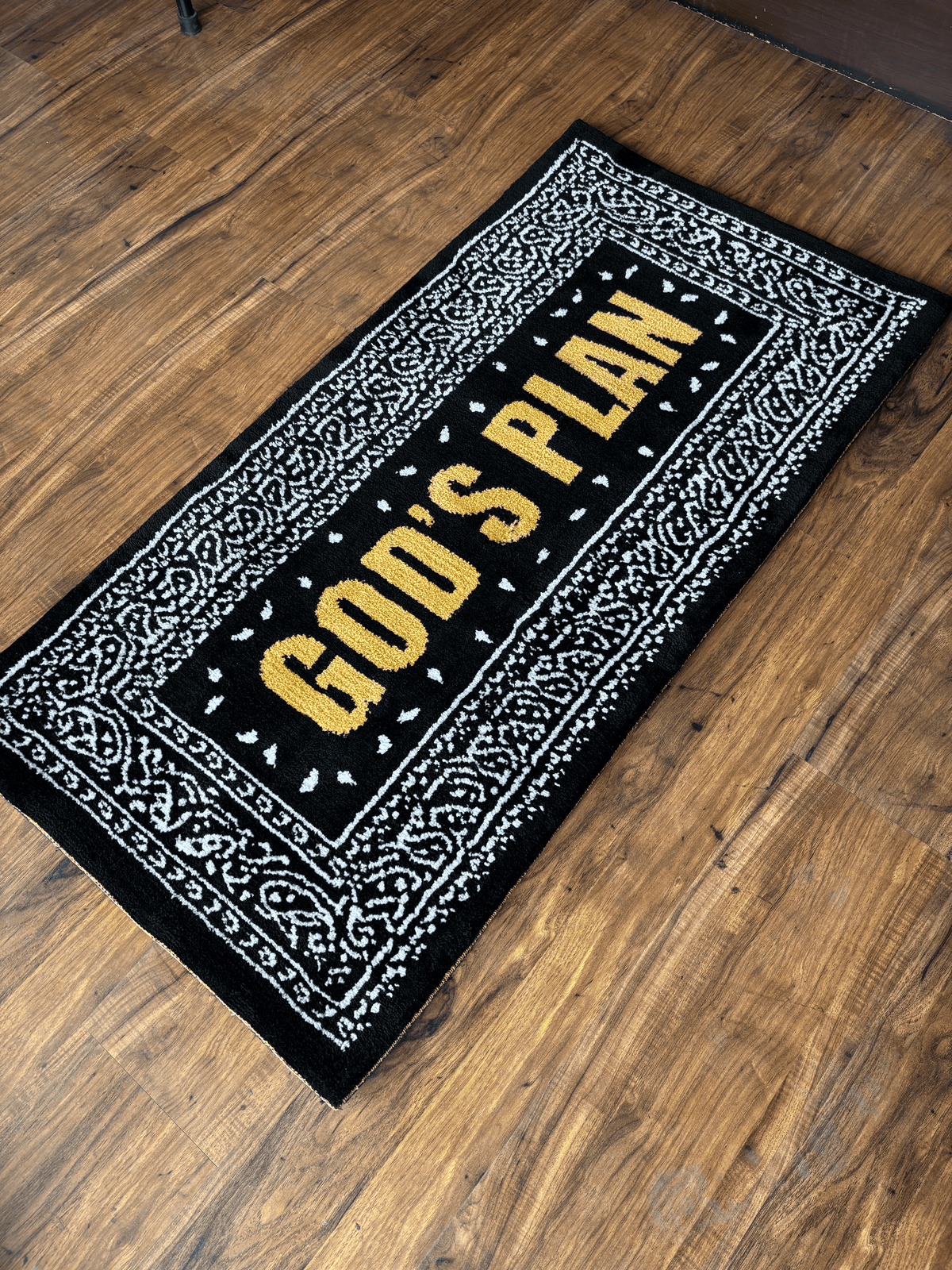 Gods Plan Yellow Machine Tufted Custom Rug by THE DRIP CO. RUGS