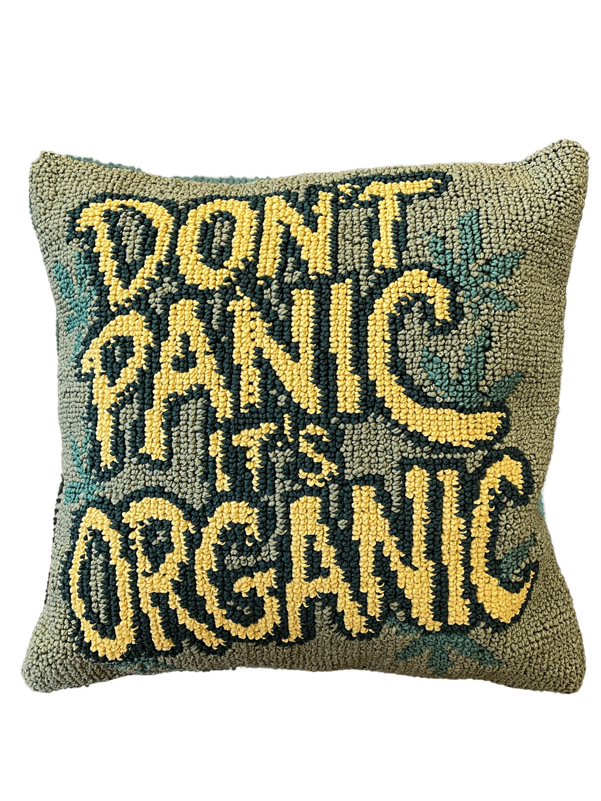 Dont Panic, its Organic Cushion cover by THE DRIP CO. RUGS