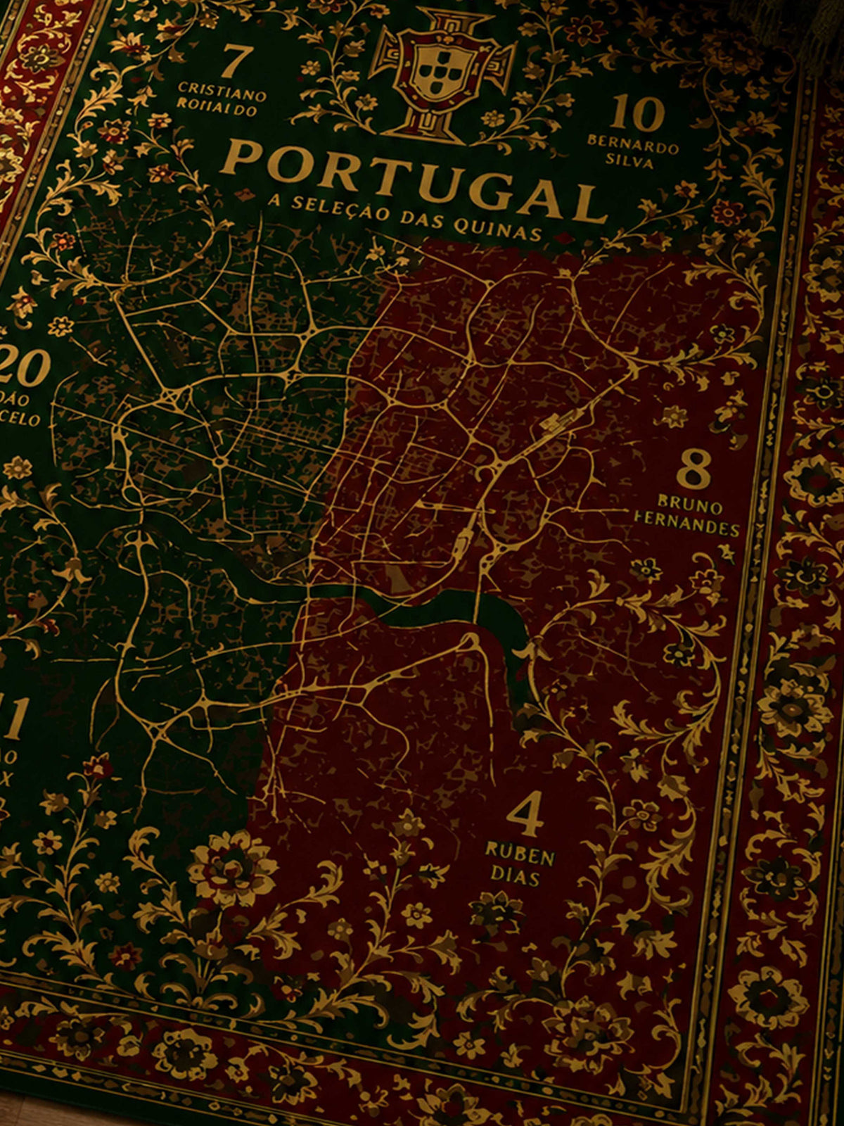 Portugal Football Traditional Washable Rug by THE DRIP CO. RUGS