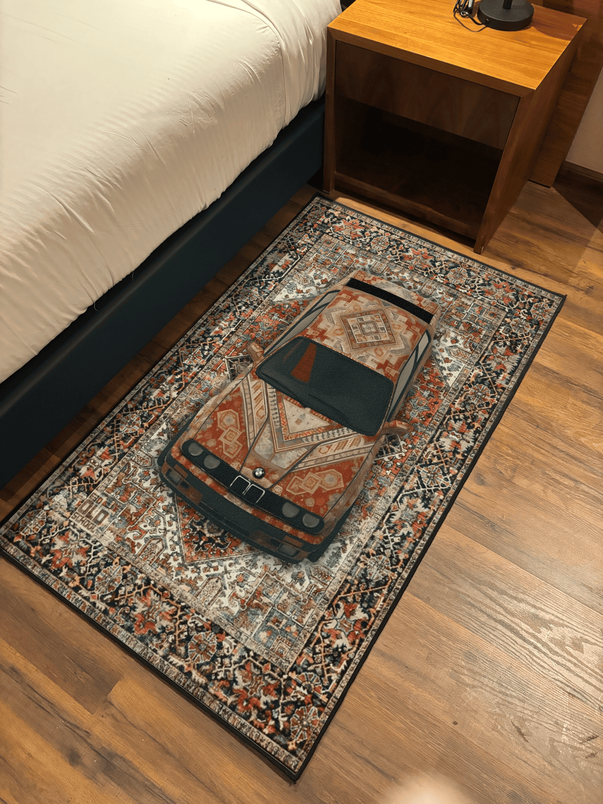 Vintage car traditional design Washable Custom Rug by THE DRIP CO. RUGS