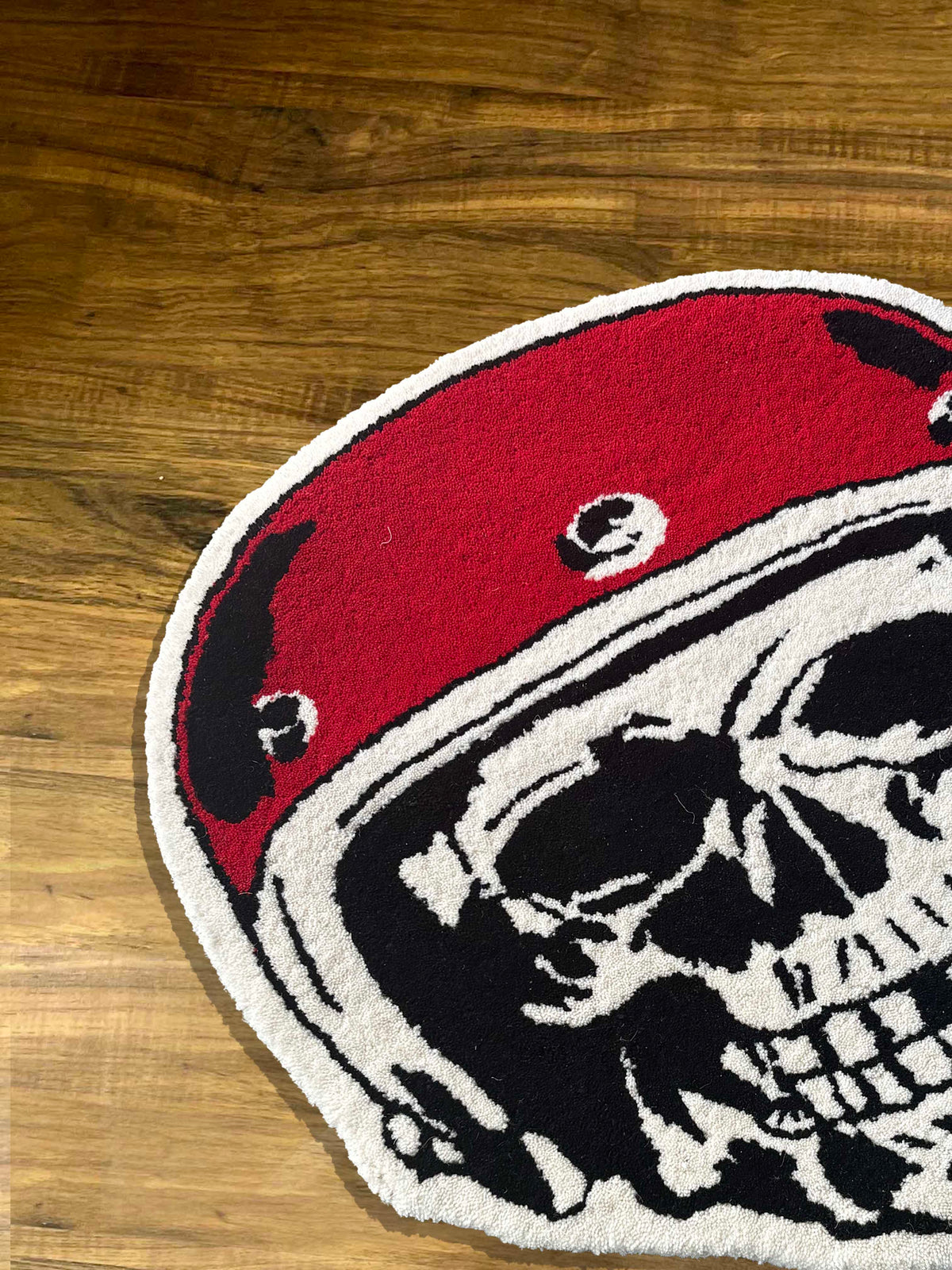 Skull biker Hand Tufted Custom Rug by THE DRIP CO. RUGS