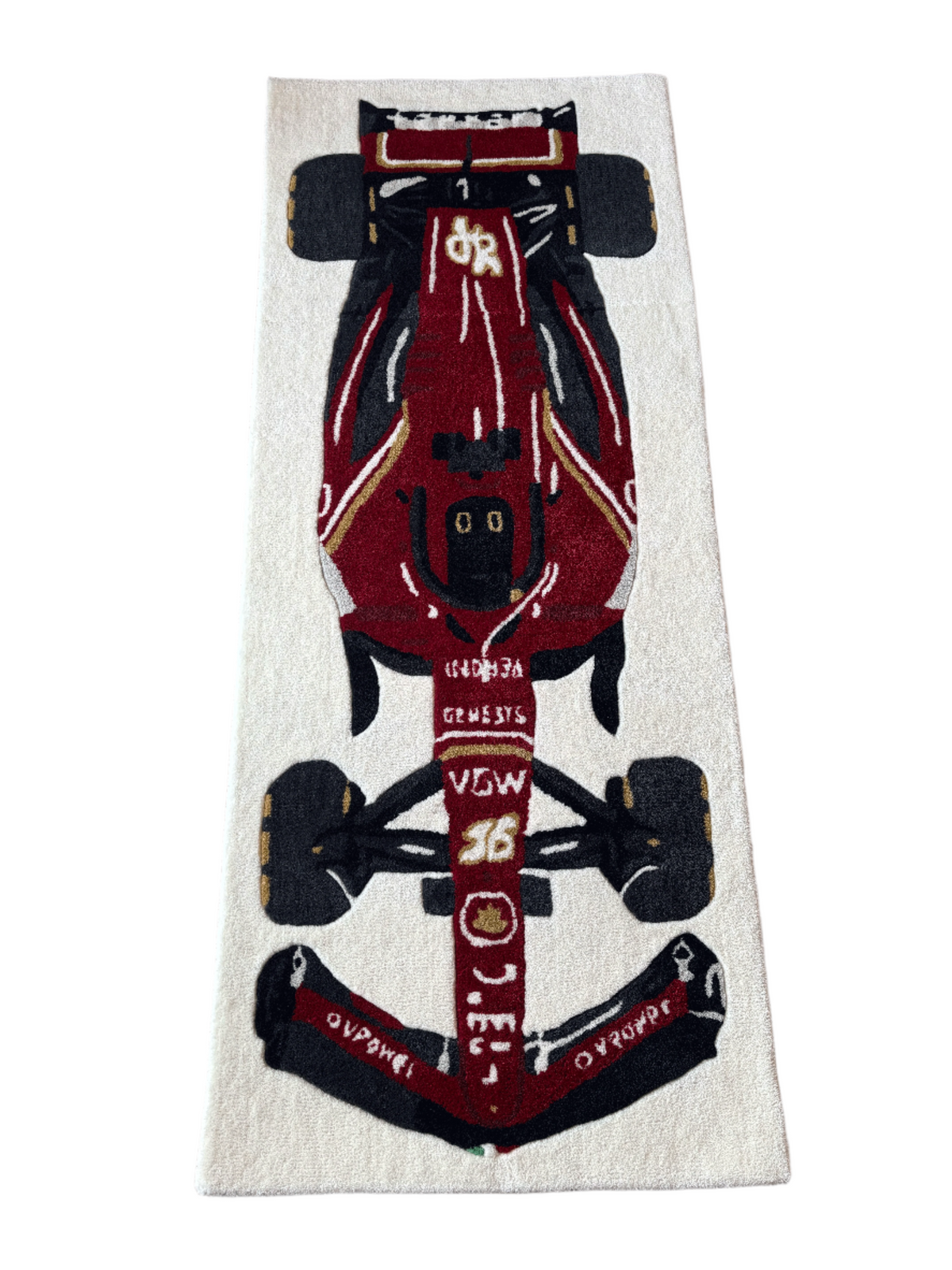 F1 Ferrari inspired Racing Car hand tufted Custom Rug by THE DRIP CO. RUGS