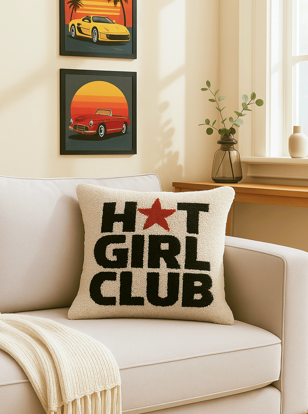 Hot Girl Club cushion cover by THE DRIP CO. RUGS