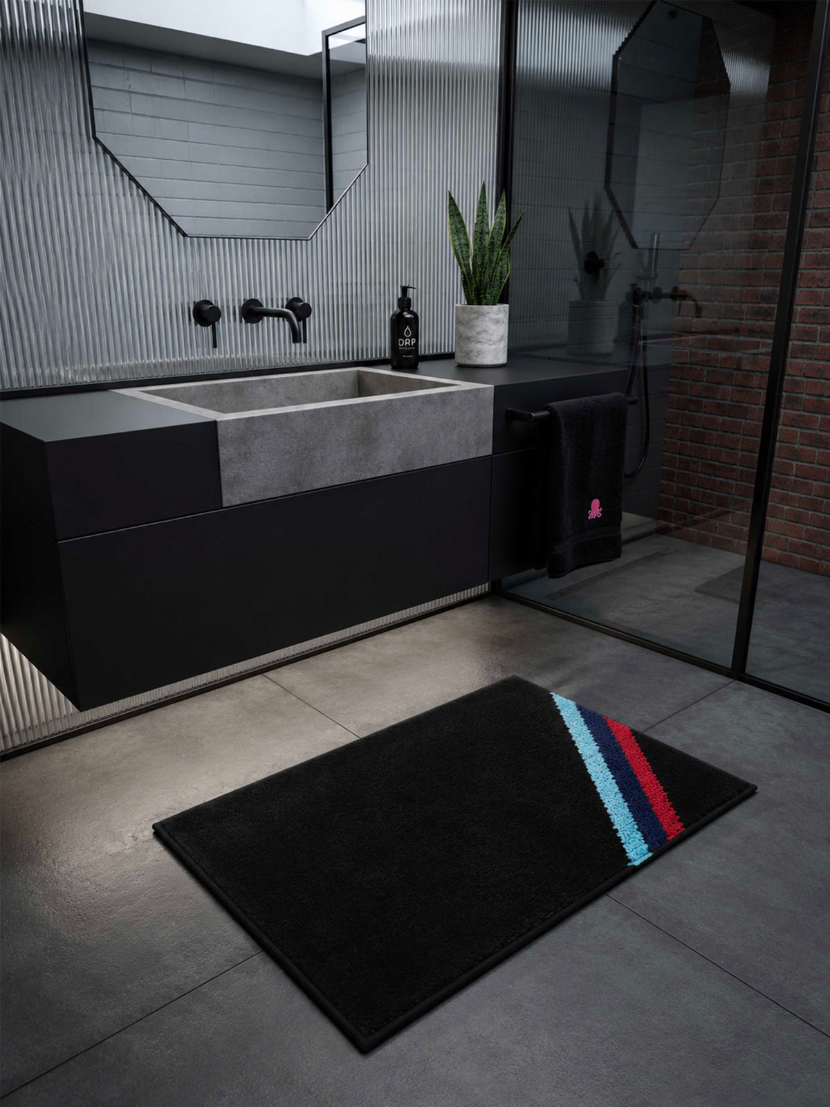Speed Racing Stripes Bath Mat by THE DRIP CO. RUGS
