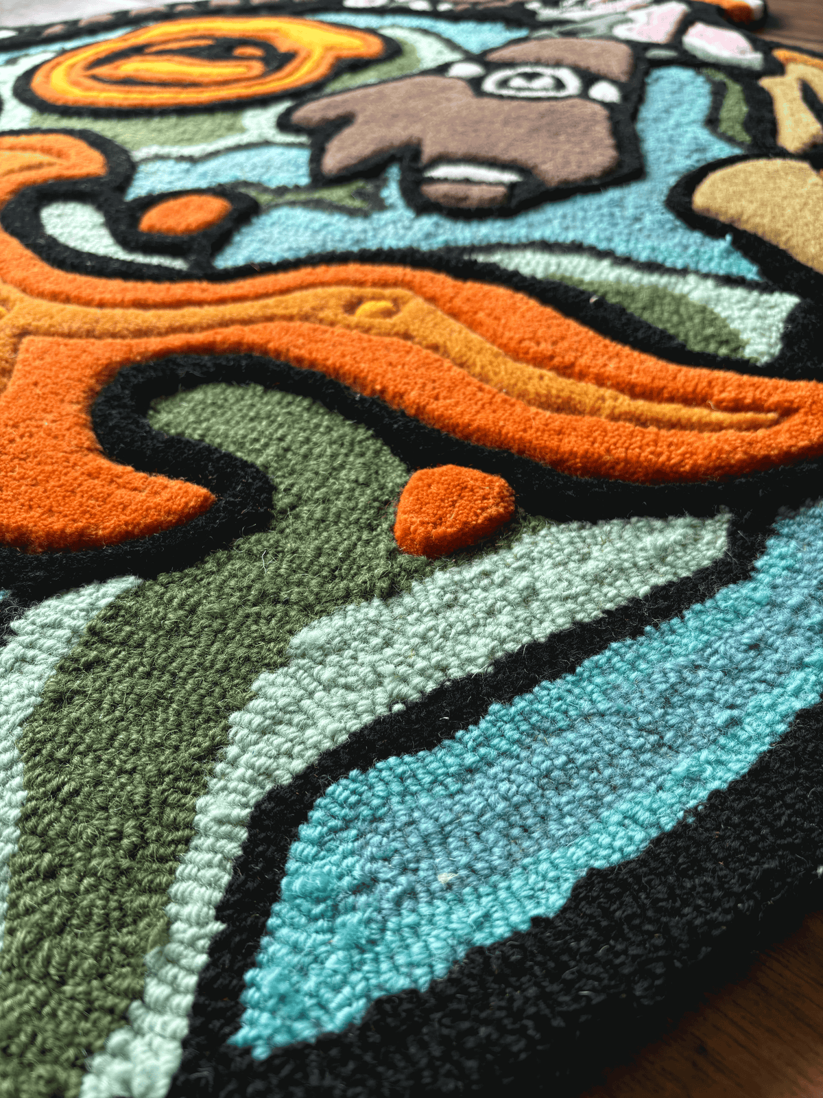 Travis world logo Rug by THE DRIP CO. RUGS