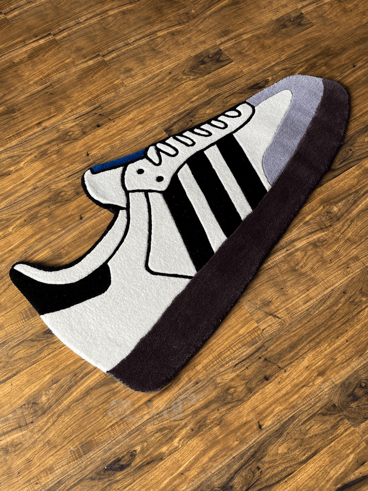 White Stripe Custom Shoe Custom Rug by THE DRIP CO. RUGS