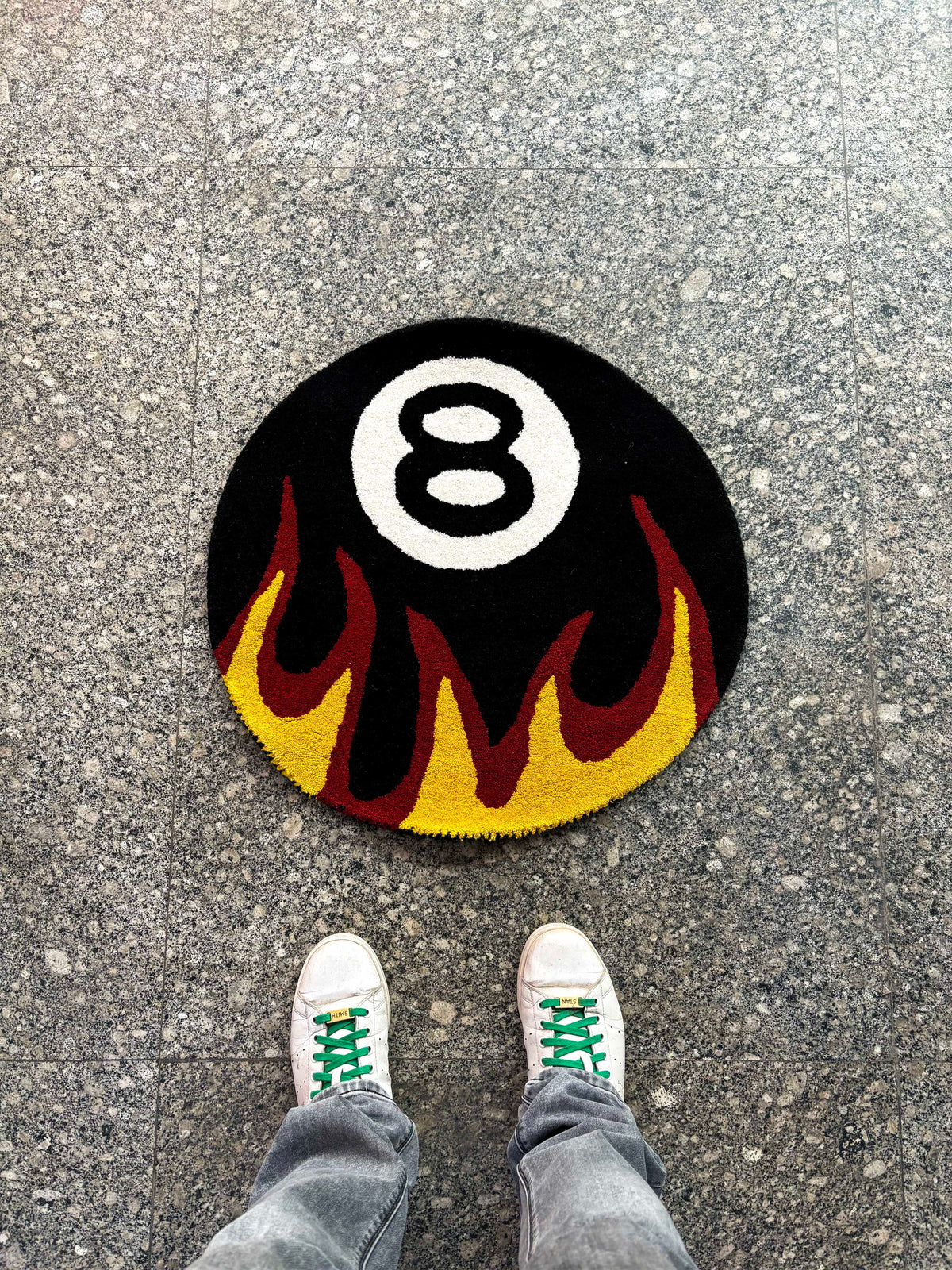 8 Ball Fire Tufted Custom Rug by THE DRIP CO. RUGS