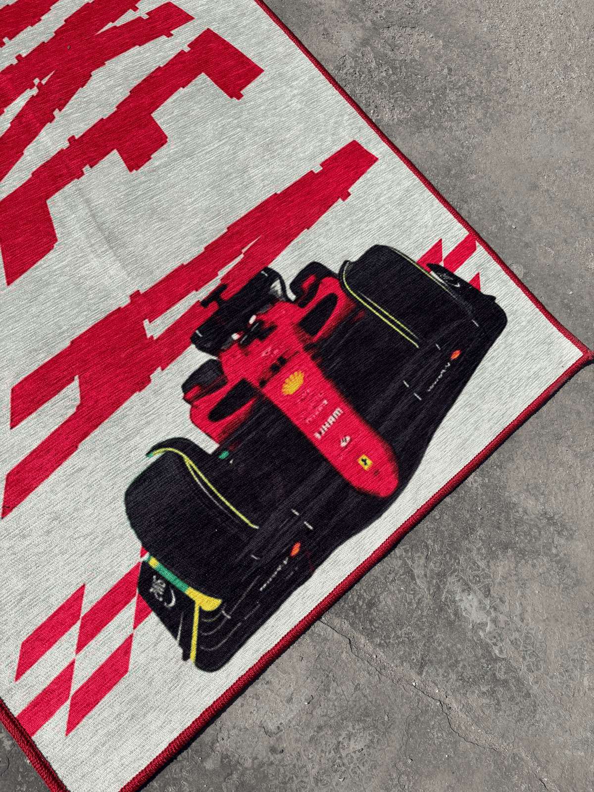 Fast as a F1 Printed washable Custom Rug by THE DRIP CO. RUGS