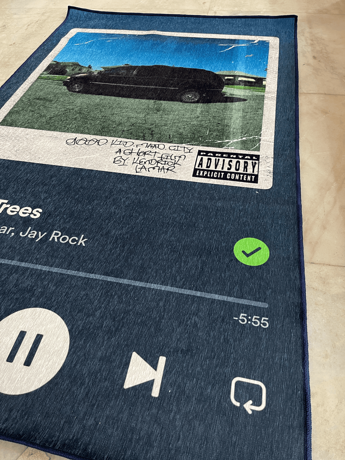 Money Trees Music Album Cover Printed Washable  Custom Rug by THE DRIP CO. RUGS