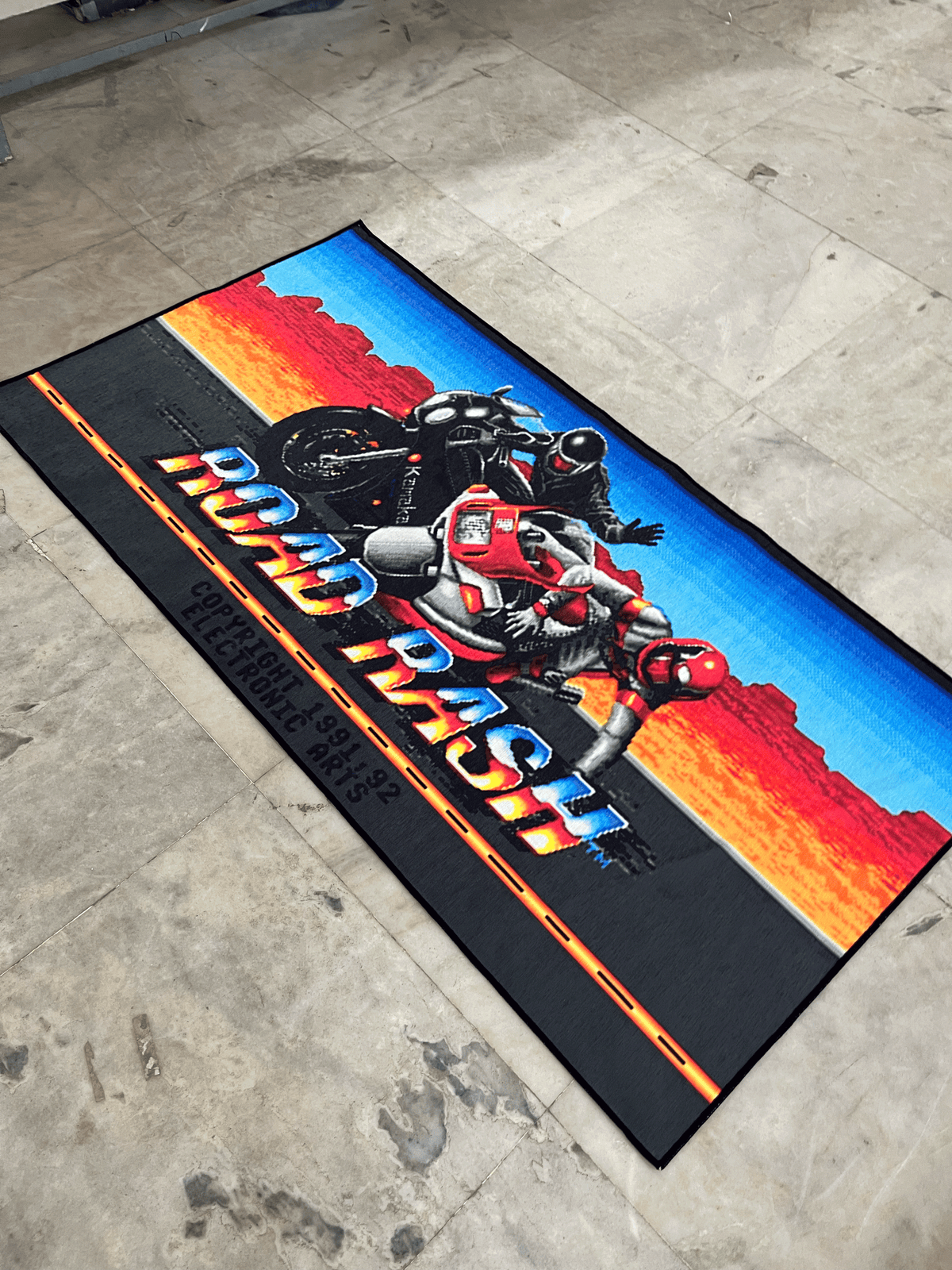 Road Rash Printed Washable Rug by THE DRIP CO. RUGS