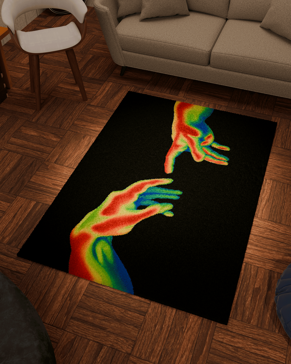 Love hands emotion Tufted Custom Rug by THE DRIP CO. RUGS