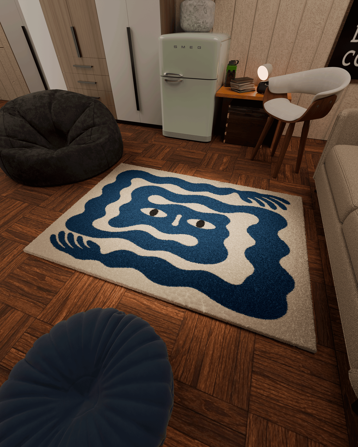 Anxiety hands emotion Tufted Custom Rug by THE DRIP CO. RUGS