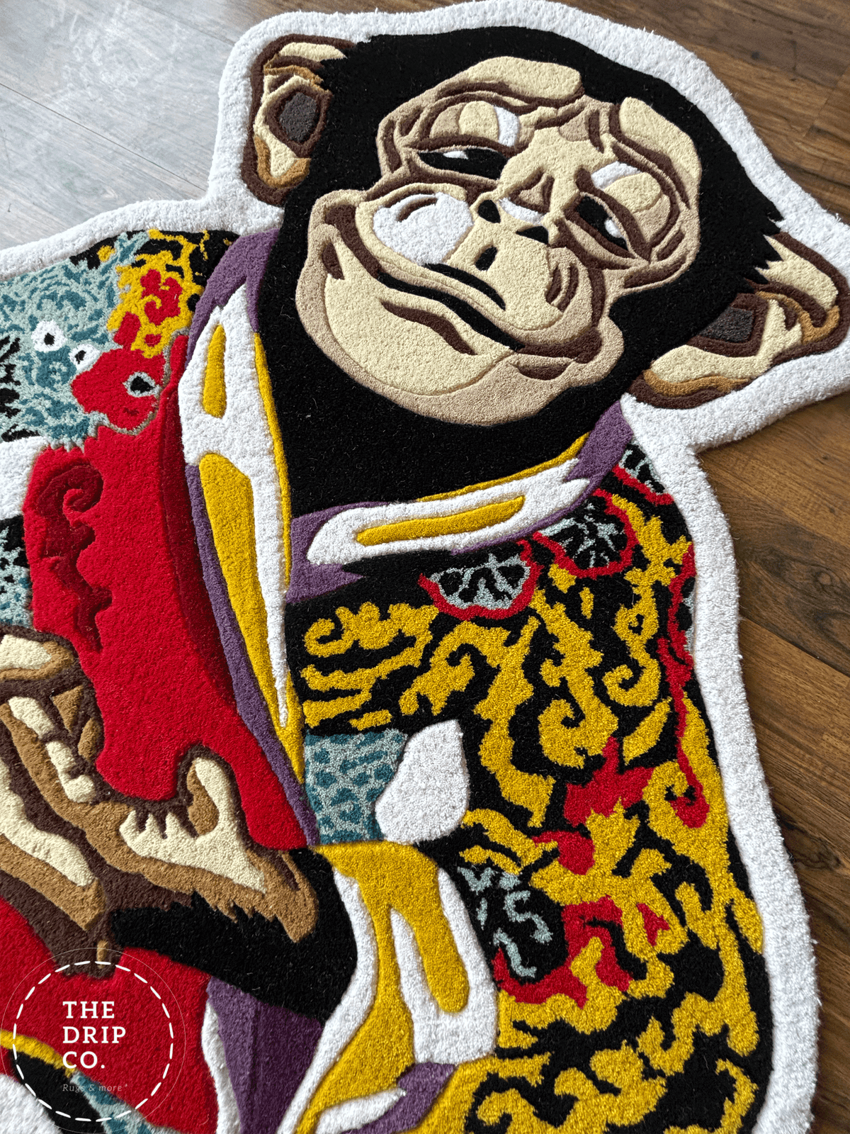 Meditation Monkey Hand Tufted Custom Rug by THE DRIP CO. RUGS