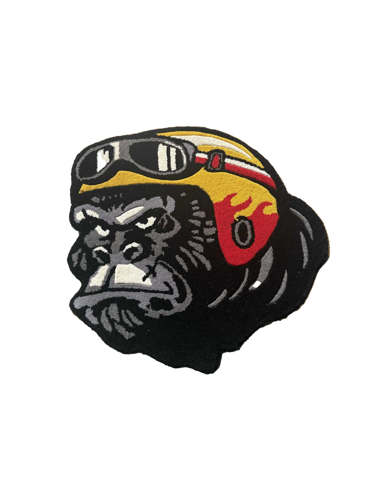 Chimpanzee biker Hand Tufted Custom Rug by THE DRIP CO. RUGS