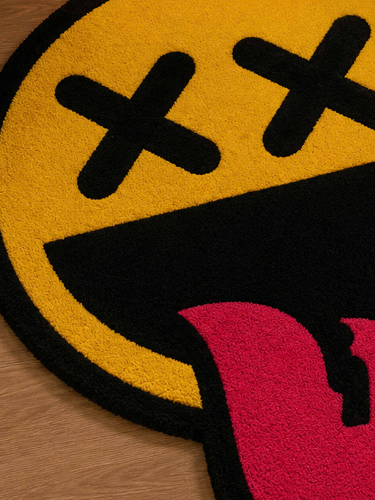 Yellow X face Hand Tufted Rug by THE DRIP CO. RUGS