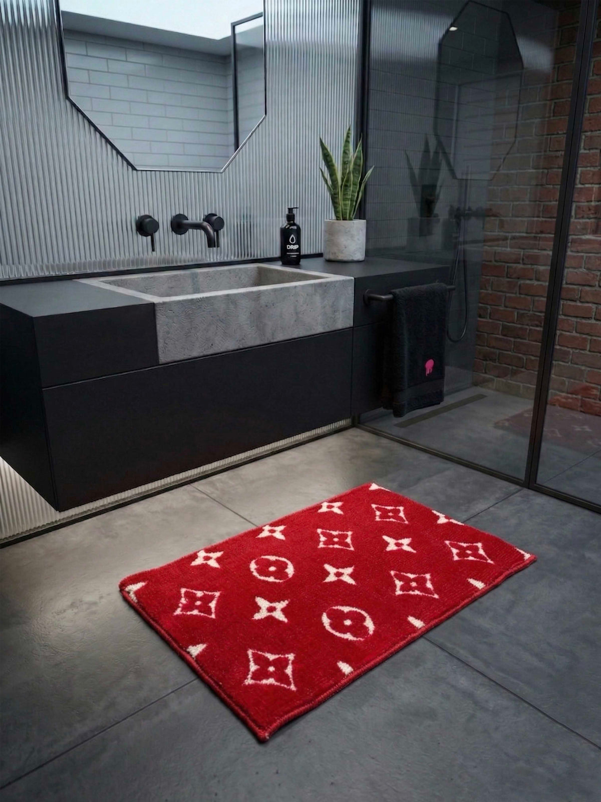 Sup Red Bath Custom Mat by THE DRIP CO. RUGS
