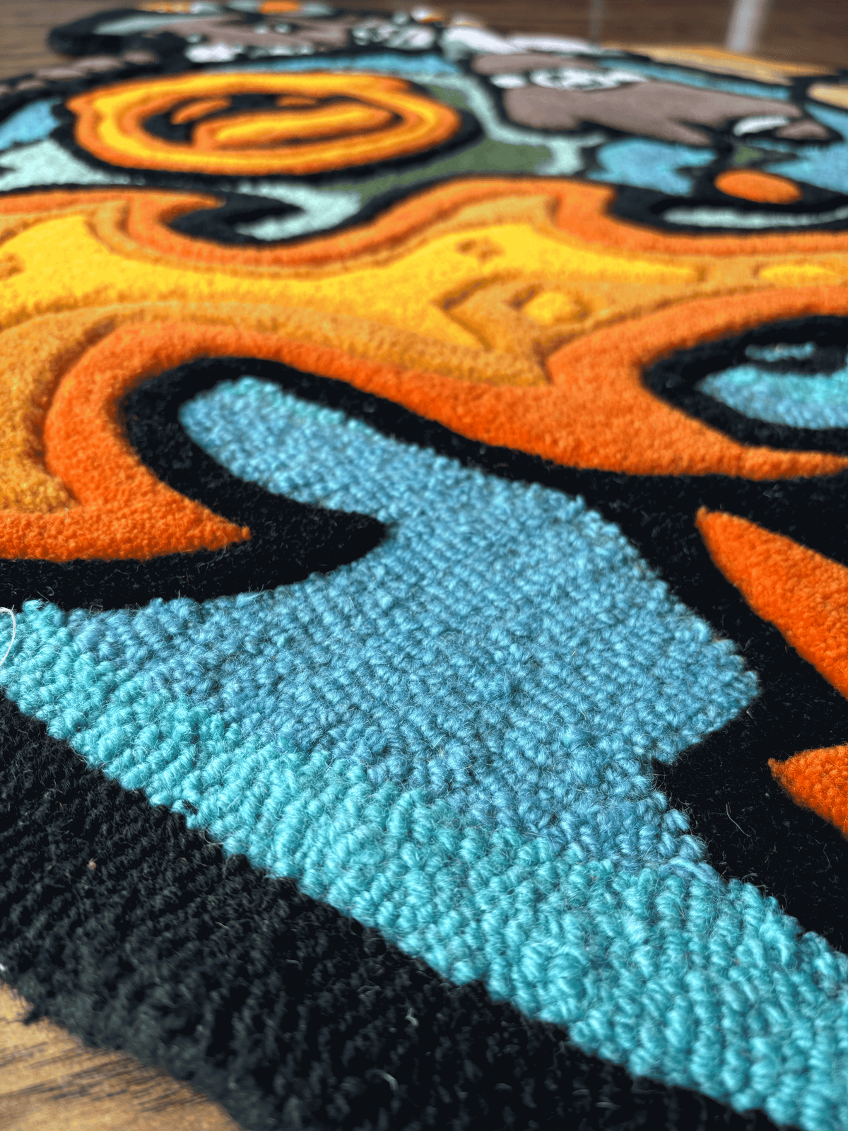 Travis world logo Rug by THE DRIP CO. RUGS