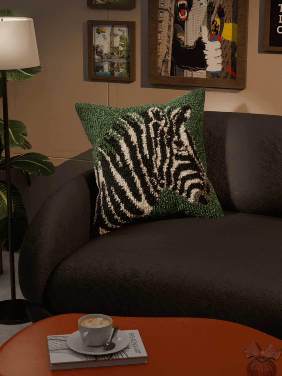 Zebra cushion cover by THE DRIP CO. RUGS