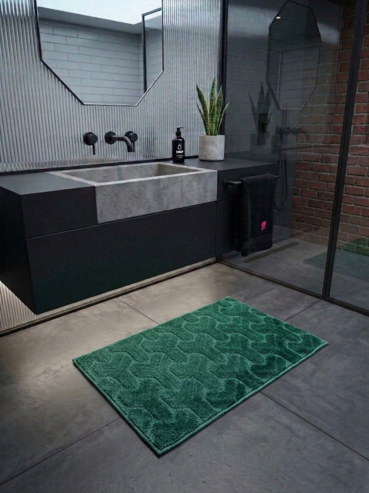 Green Miracle Bath Custom Mat by THE DRIP CO. RUGS