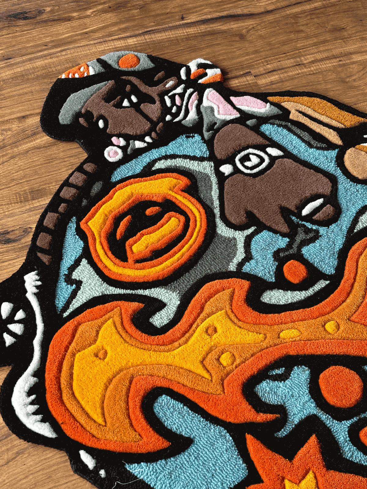 Travis world logo Rug by THE DRIP CO. RUGS