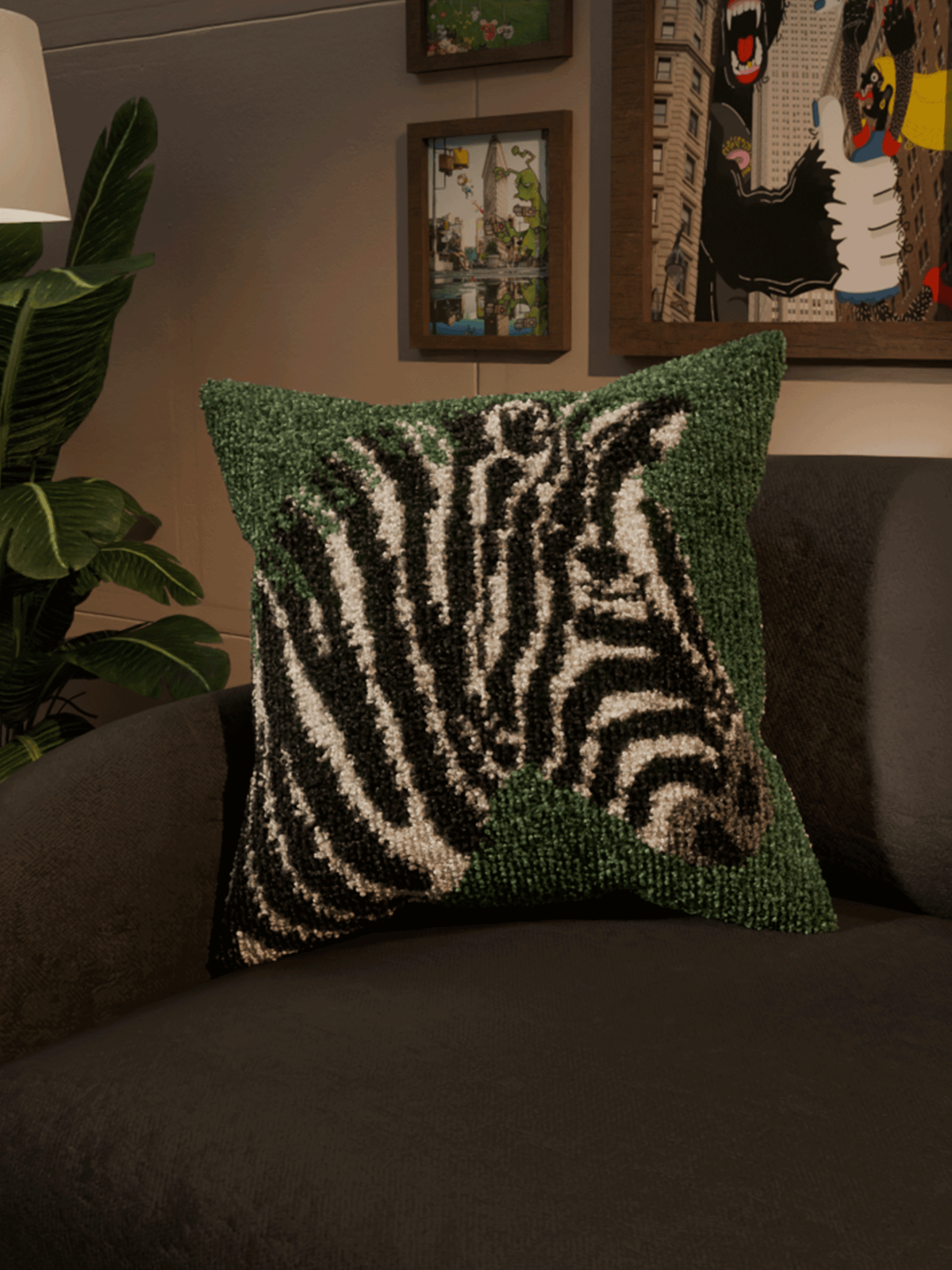 Zebra cushion cover by THE DRIP CO. RUGS