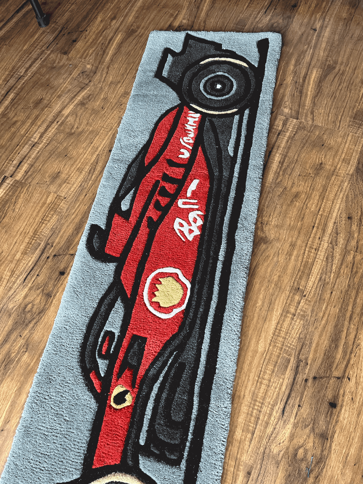 RED F1 Car Custom Rug by THE DRIP CO. RUGS